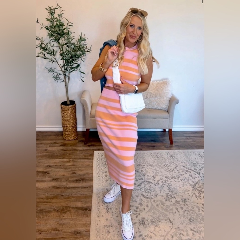 Spring BodyCon Dresses Summer Outfits Two Piece Set.
